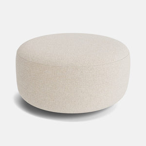 Carmen Soft Woven Texture Footstool - Parchment Beige