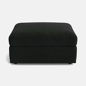 Edgware Luxe Chenille Small Footstool - Deep Charcoal