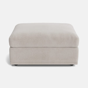 Edgware Luxe Chenille Small Footstool - Pale Linen