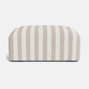 Leni Textured Boucle Footstool - Sandstone Stripes