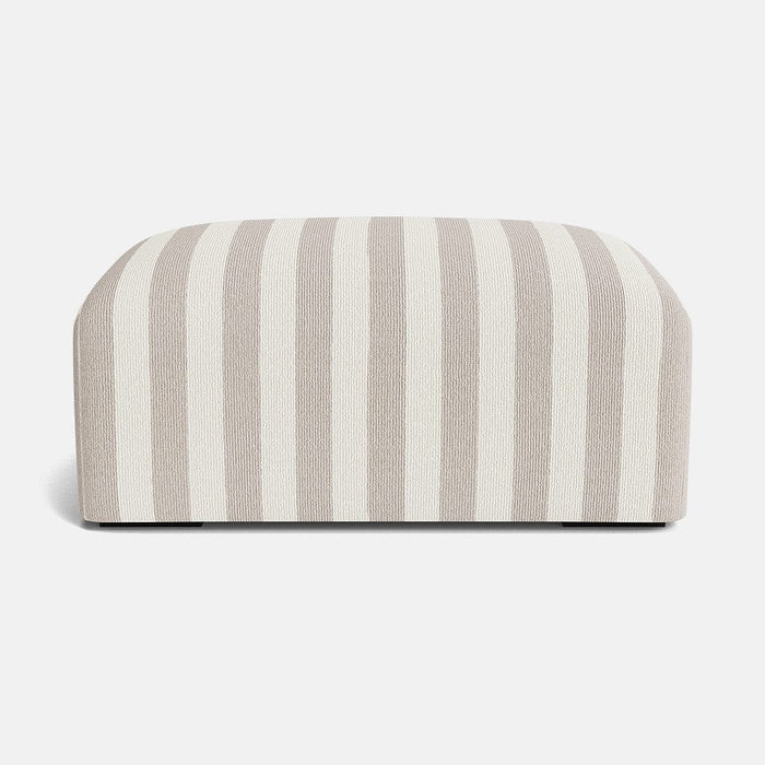 Leni Textured Boucle Footstool - Sandstone Stripes - OUTLET