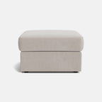 Oslo Luxe Chenille Footstool - Pale Linen