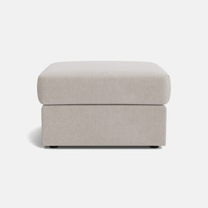 Oslo Luxe Chenille Footstool - Pale Linen