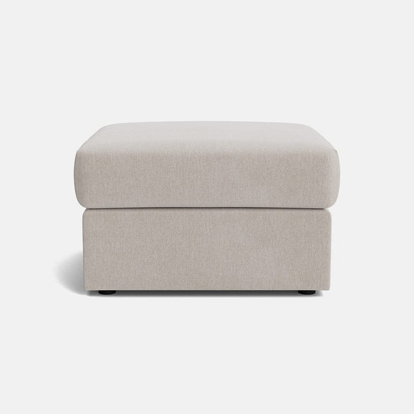 Oslo Luxe Chenille Footstool - Pale Linen