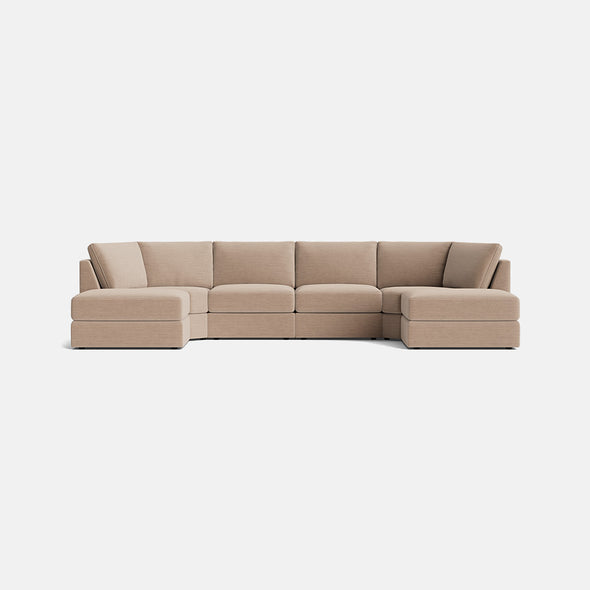 Lumi XL U Shape Sofa Footstool End in Ash Taupe