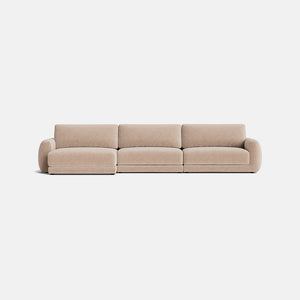 Remi Luxe Chenille Large Sliding Left Chaise Sofa - Taupe Haze
