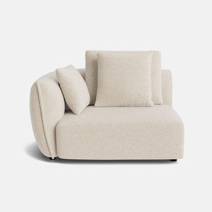 Carmen Soft Woven Texture Left Arm Piece - Parchment Beige