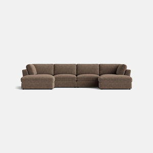 Amelie Luxe Chenille XL U Shape Sofa Footstool End - Smokestone