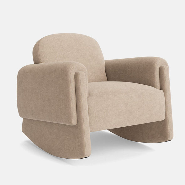 Mila Luxe Chenille Rocker Chair - Soft Mink