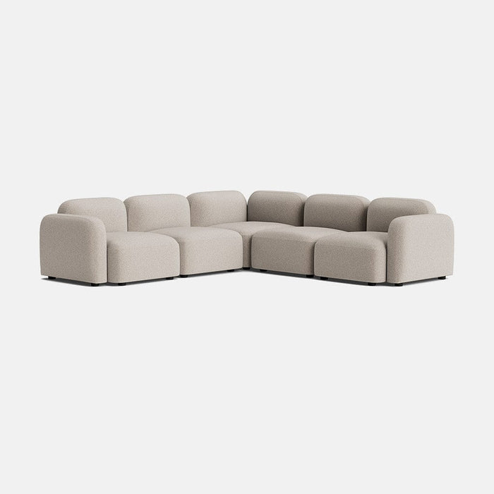 Copenhagen Soft Woven Texture Double Corner Sofa  - Balanced Greige - OUTLET