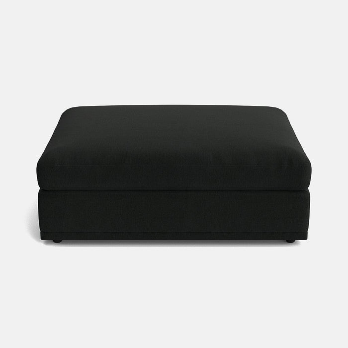 Edgware Luxe Chenille Footstool - Deep Charcoal - OUTLET