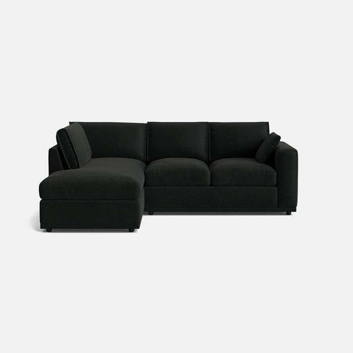 Edgware Luxe Chenille Left Corner Sofa - Deep Charcoal - OUTLET