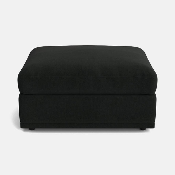 Edgware Luxe Chenille Small Footstool - Deep Charcoal - OUTLET - Outlet