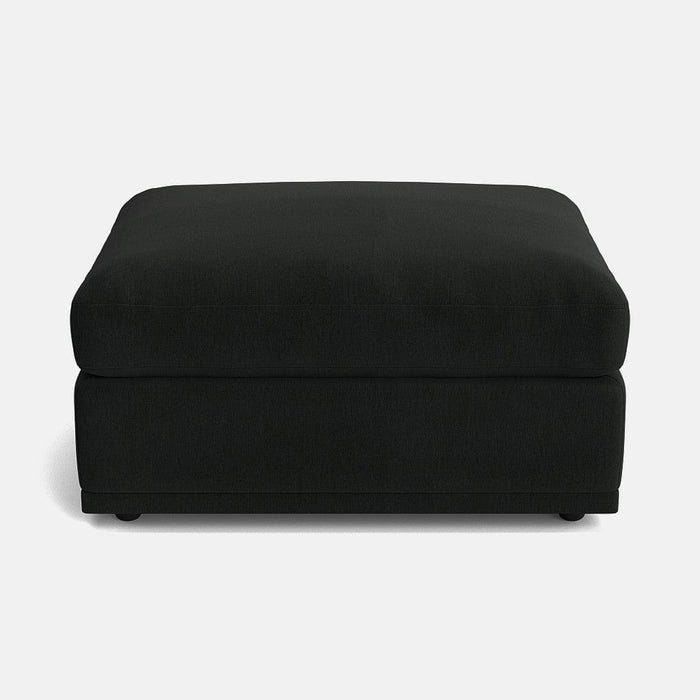 Edgware Luxe Chenille Small Footstool - Deep Charcoal - OUTLET