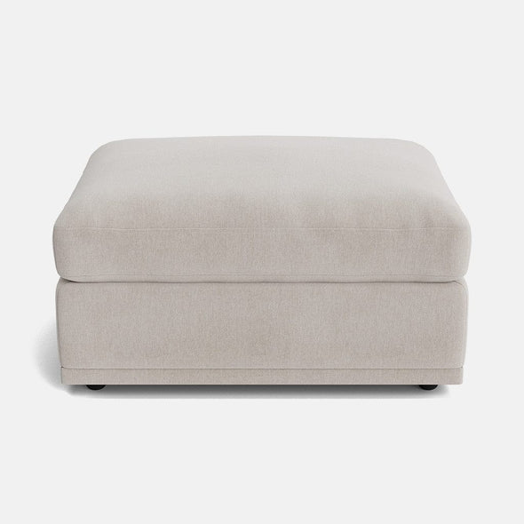 Edgware Luxe Chenille Small Footstool - Pale Linen - OUTLET - Outlet