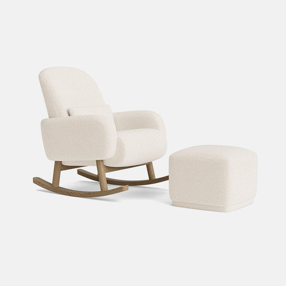 Kleo Luxe Chenille Rocker Chair & Footstool Set - Daisy Petal - OUTLET - Outlet