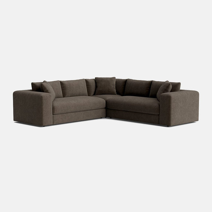 Niko Luxe Chenille Double Corner Sofa - Moody Mocha - OUTLET
