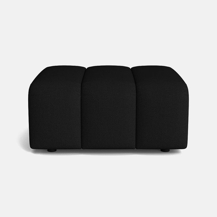 Nobu Soft Chenille Footstool - Black Clouds - OUTLET