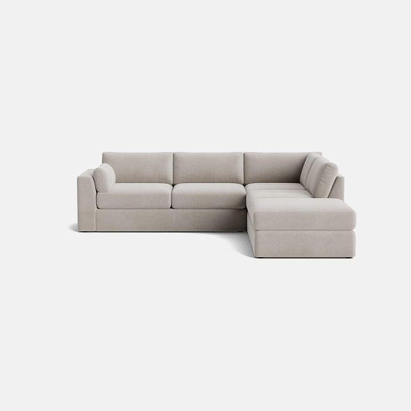 Vienna Luxe Chenille Right Corner Sofa - Pale Linen - OUTLET - Outlet