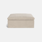 Lila Natural Linen Blend Loose Covers Footstool - Crisp Linen