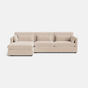 Sian Luxe Chenille Left Chaise Corner Sofa - Stone Haven