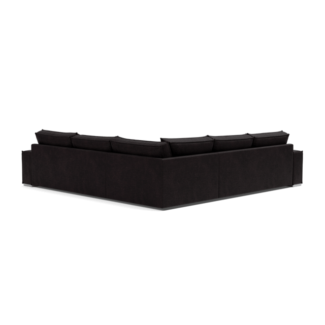 Broadgate Textured Velvet Double Corner & Footstool Set - Iron Mountain V2