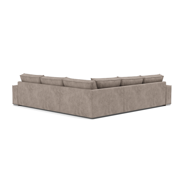Broadgate Textured Velvet Double Corner & Footstool Set - Tender Taupe V2