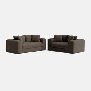Niko Luxe Chenille 3 & 2 Seater Set - Moody Mocha