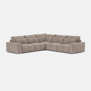 Broadgate Textured Velvet Double Corner Sofa - Tender Taupe V2