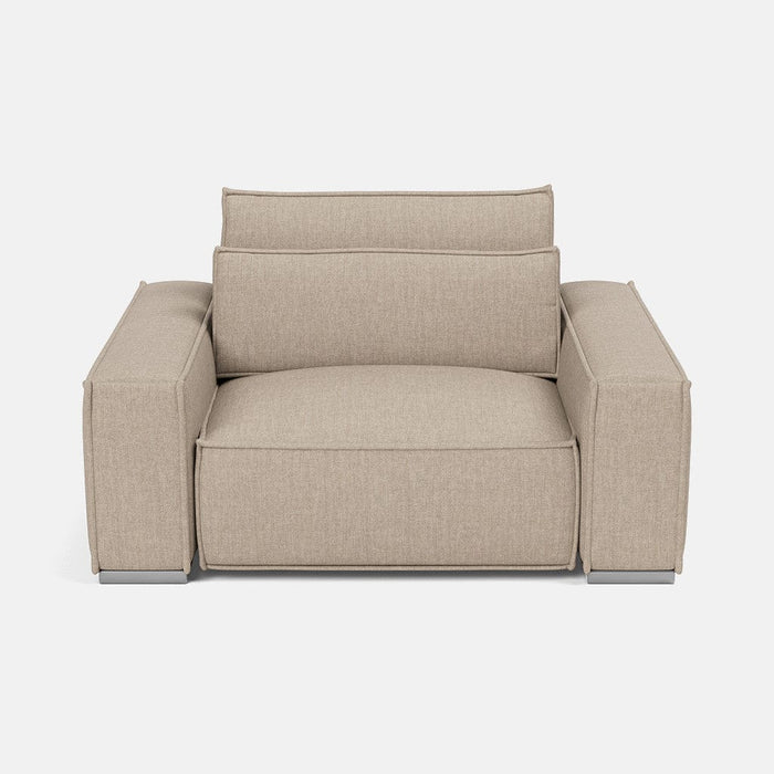 Broadgate Textured Velvet Love Seat - Biscuit Beige - OUTLET