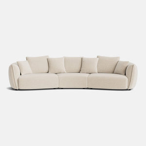 Carmen Soft Woven Texture Large Sofa - Parchment Beige