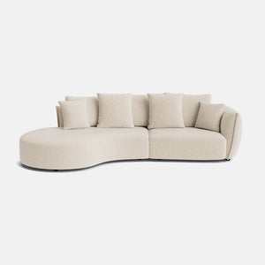 Carmen Soft Woven Texture Left Medium Corner Sofa - Parchment Beige