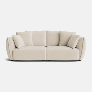 Carmen Soft Woven Texture Medium Sofa - Parchment Beige