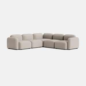 Copenhagen Soft Woven Texture Double Corner Sofa  - Balanced Greige