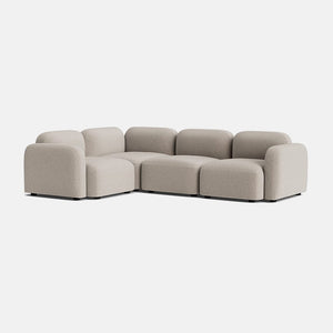 Copenhagen Soft Woven Texture Left/Right Corner Sofa Closed End - Balanced Greige