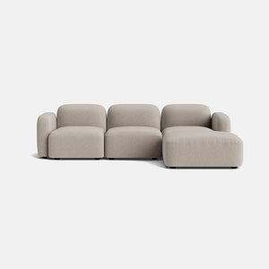 Copenhagen Soft Woven Texture Left/Right Corner Sofa Footstool End  - Balanced Greige