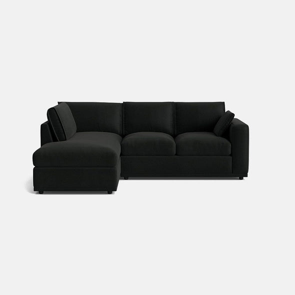 Edgware Luxe Chenille Left Corner Sofa - Deep Charcoal