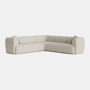 Hoxton Textured Boucle Double Corner Sofa - Dusty Cream