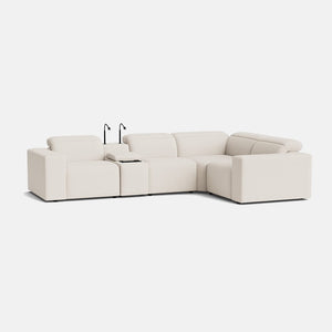 Juno Soft Textured Boucle Large Right Corner Motion Sofa - Quiet Shore