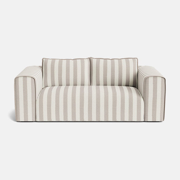 Leni Textured Boucle 2 Seater Sofa - Sandstone Stripes