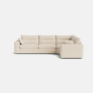 Marnie Textured Chenille Left/Right Corner Sofa Closed End - Sandcastle