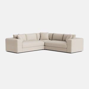 Niko Luxe Chenille Double Corner Sofa - Cool Cream