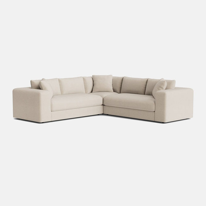 Niko Luxe Chenille Double Corner Sofa - Cool Cream - OUTLET