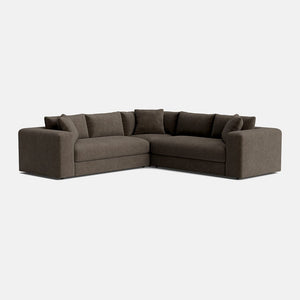 Niko Luxe Chenille Double Corner Sofa - Moody Mocha