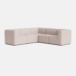 Nova Soft Textured Chenille Double Corner Sofa  - Pebble Drift