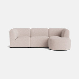 Nova Soft Textured Chenille Left/Right Corner Sofa Footstool End - Pebble Drift