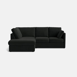 Oslo Luxe Chenille Left Corner Sofa - Deep Charcoal