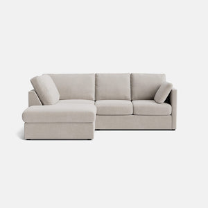 Oslo Luxe Chenille Left Corner Sofa - Pale Linen