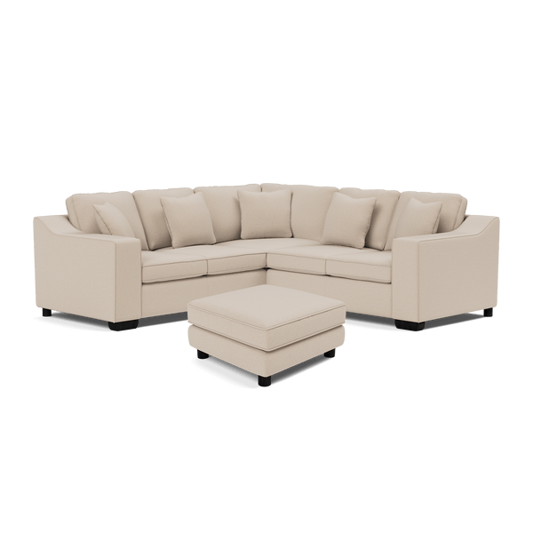 Portobello Double Corner & Footstool Set Sandstone Sofa Club