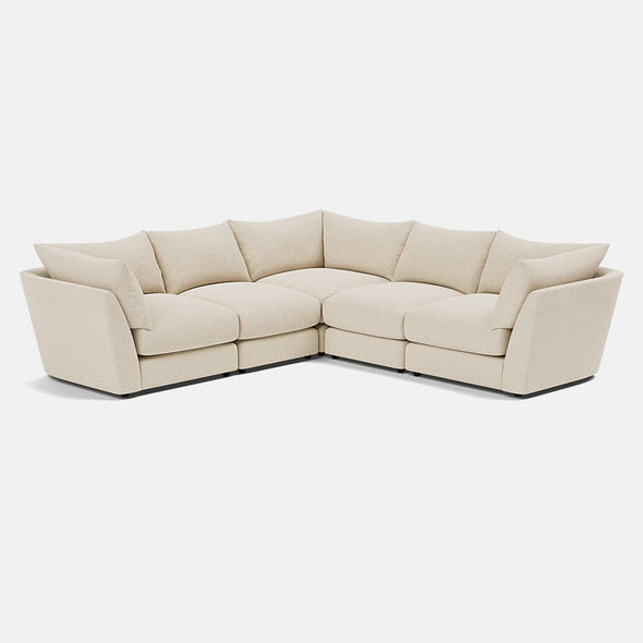 The Dreamer Soft Linen Look Double Corner Sofa - Soft Dusk